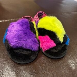 TODDLER UGG FLUFF YEAH MULTI COLOR SLIPPERS SIZE 10C